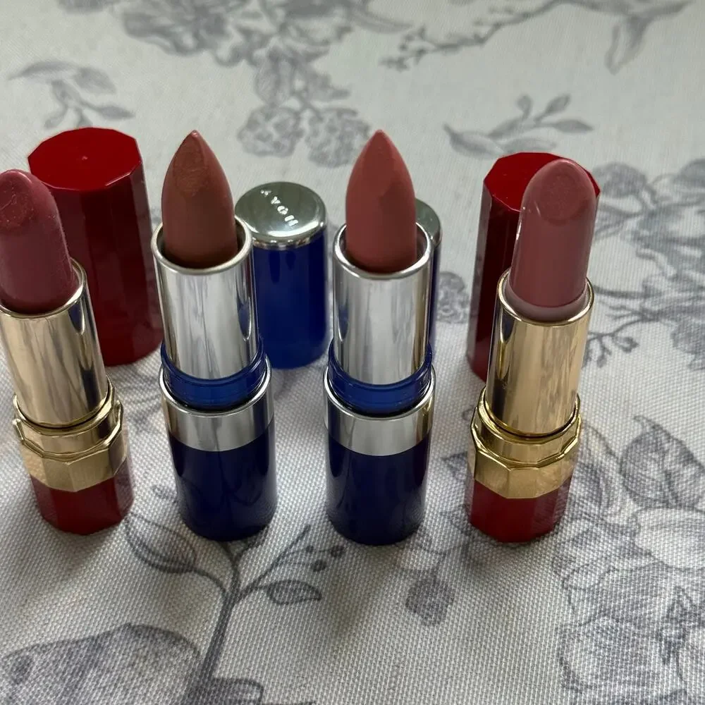 Vintage New Avon Lipstick Lot 4 Misty Pink Instant Mocha Delight Hydra Finish